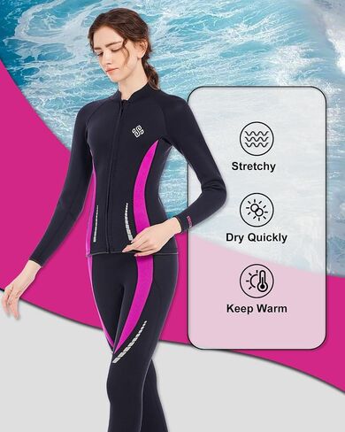 قمصان Seaskin Wetsuit للسيدات بسحاب أمامي 3 مم in Kuwait