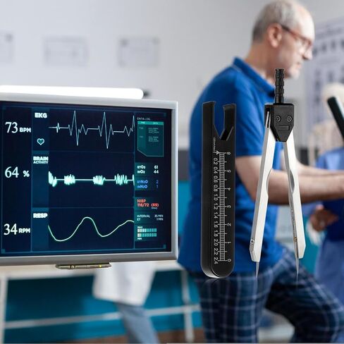 8 Pack ECG Calipers for Nurses, Metal ECG Caliper with Ruler, Electrocardiogram Divider for Nursing，Electrocardiographs Measuring Tool for Doctors, Gift for Nurses, Medical Student - Black in Kuwait