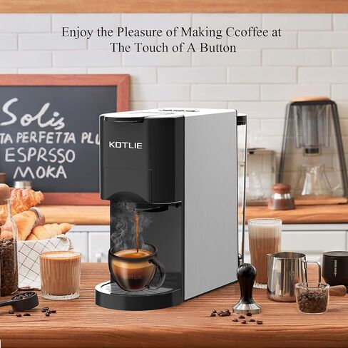 KOTLIE 5in1 Level 7 Water Volume Espresso Machine, 19Bar Single Serve Coffee Maker for KEU* K-Cup Capsules/NES* Original/Dolce Gusto//Ground Coffee/44mm ESE,Hot&Cold Brew Coffee Machine in Saudi Arabia