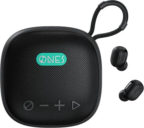 ONES MusPlay Wireless Speaker with Earbuds 2-in-1, Hi-Res Audio, Smart [ Bluetooth/AUX / MP3 ] [ Game/Music Mode ] [ 24 Hrs Speaker / 60 Hrs Earbud Ultra-Long Playback ] Portable Compact in Saudi Arabia
