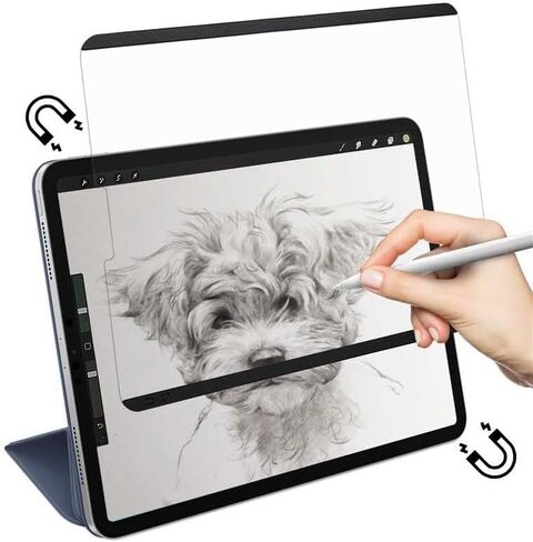Magnetic Paper Screen Protector for iPad 9.7 Inch (2018/2017), iPad 6th/5th Generation/iPad Air 2, Air 1, Washable, Anti-Glare, Removable, and Reusable Paper-film for Drawing in Saudi Arabia
