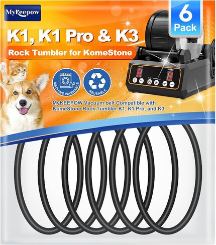 Rock Tumbler Belts Compatible with KomeStone Rock Tumbler Model K1 & K1 Pro & K3, 6 Pack (Not fit for K2 Elite Rock Tumbler) in Saudi Arabia