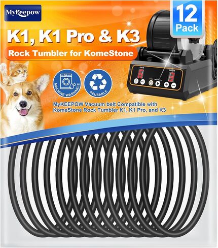 Rock Tumbler Belts Compatible with KomeStone Rock Tumbler Model K1 & K1 Pro & K3, 6 Pack (Not fit for K2 Elite Rock Tumbler) in Saudi Arabia