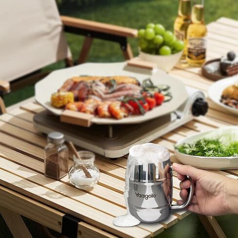 Beer Mug, 32oz Double Wall Stainless Steel Beer Stein with Handle, Insulated Stein Mug for Cold Drinks, Hot Coffee, Milk, Shatterproof Cups for Men Women, Gift for Beer Lovers in Saudi Arabia