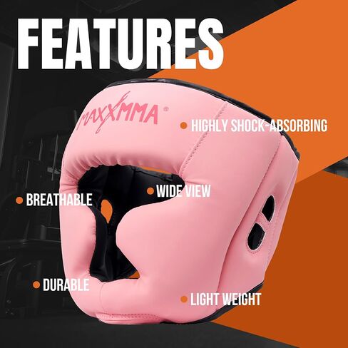 غطاء رأس MaxxMMA للملاكمة، واقي رأس للحماية الكاملة قابل للتعديل مع عصابة رأس in Saudi Arabia