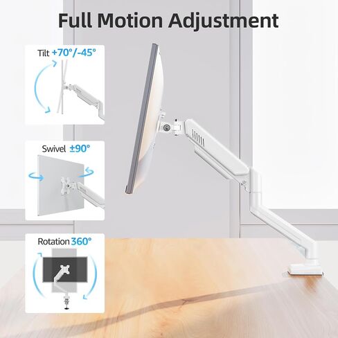 ذراع شاشة فردي لشاشات كمبيوتر مقاس 13-32 بوصة، وشاشات كمبيوتر بوزن 4.4-19.8 رطل، وحامل شاشة للمكتب، وارتفاع حامل شاشة قابل للتعديل، وحامل شاشة VESA للمكتب المنزلي مع قواعد مشبك وحلقة معدنية، لون أسود مجاني in Kuwait