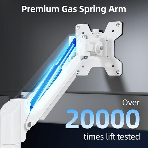 ذراع شاشة فردي لشاشات كمبيوتر مقاس 13-32 بوصة، وشاشات كمبيوتر بوزن 4.4-19.8 رطل، وحامل شاشة للمكتب، وارتفاع حامل شاشة قابل للتعديل، وحامل شاشة VESA للمكتب المنزلي مع قواعد مشبك وحلقة معدنية، لون أسود مجاني in Kuwait