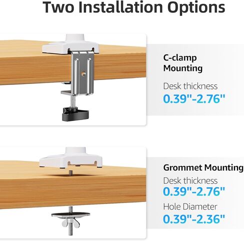 ذراع شاشة فردي لشاشات كمبيوتر مقاس 13-32 بوصة، وشاشات كمبيوتر بوزن 4.4-19.8 رطل، وحامل شاشة للمكتب، وارتفاع حامل شاشة قابل للتعديل، وحامل شاشة VESA للمكتب المنزلي مع قواعد مشبك وحلقة معدنية، لون أسود مجاني in Kuwait