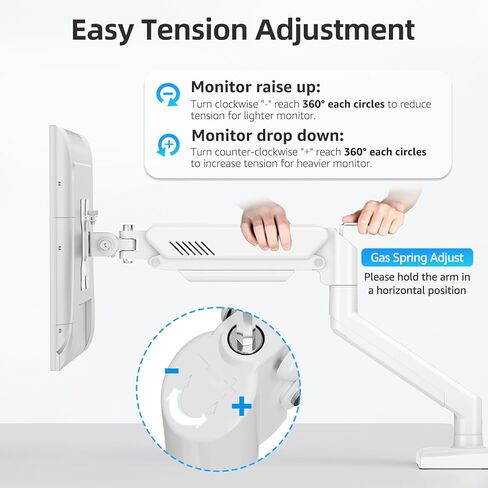 ذراع شاشة فردي لشاشات كمبيوتر مقاس 13-32 بوصة، وشاشات كمبيوتر بوزن 4.4-19.8 رطل، وحامل شاشة للمكتب، وارتفاع حامل شاشة قابل للتعديل، وحامل شاشة VESA للمكتب المنزلي مع قواعد مشبك وحلقة معدنية، لون أسود مجاني in Kuwait