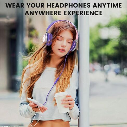 Wired Headphones with Mic & Volume Control — （Upgraded） Type-C Wired Headphones, On-Ear Headphones with Wire, Plug in Headphones for Laptop, Wired Headphone Over Ear Green in Saudi Arabia