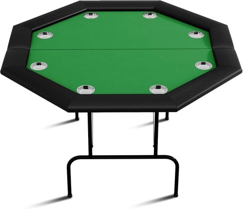 Octagon Poker Table with 8 Cup Holders, Casino Leisure Table for 8 Players, Blackjack Gaming Table with Water-Resistant Cushioned Rail in Saudi Arabia