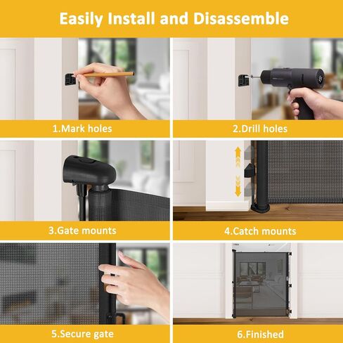 بوابة داخلية للحيوانات الأليفة بطول 65 بوصة، بوابة داخلية واسعة بطول 55 بوصة، بوابة للكلاب قابلة للسحب، بوابات خارجية للطوابق، بوابات أطفال قابلة للسحب للمداخل، بوابة كلب طويل القامة للباب الأمامي، بوابات شبكية للأطفال أو الحيوانات الأليفة، رمادي in Kuwait