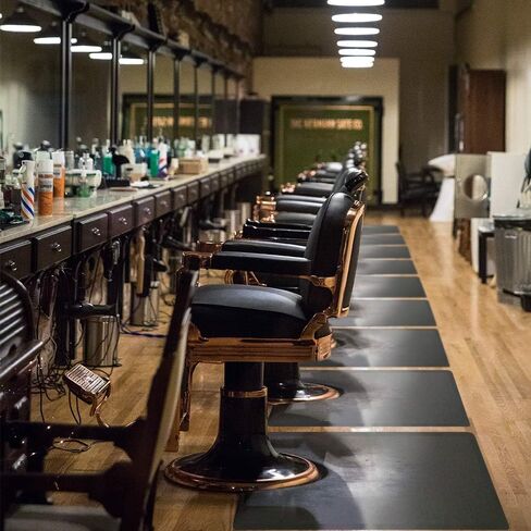 سجادات صالون التجميل لمصففي الشعر واقفة مضادة للتعب مقاس 3 × 4 بوصة، سجادة كرسي أرضية صالون الحلاقة - سجادة أرضية مربعة سوداء بسمك 1/2 بوصة، معدات تصفيف الشعر لقص الشعر in Kuwait