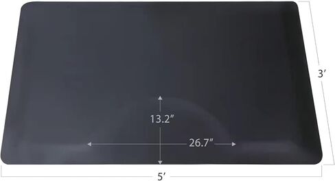 سجادات صالون التجميل لمصففي الشعر واقفة مضادة للتعب مقاس 3 × 4 بوصة، سجادة كرسي أرضية صالون الحلاقة - سجادة أرضية مربعة سوداء بسمك 1/2 بوصة، معدات تصفيف الشعر لقص الشعر in Kuwait