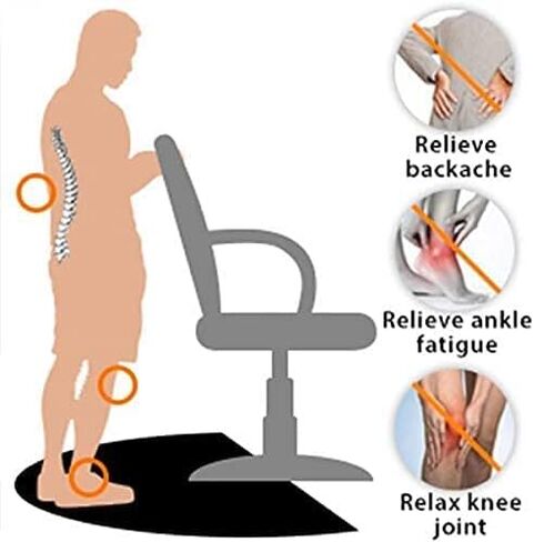 سجادات صالون التجميل لمصففي الشعر واقفة مضادة للتعب مقاس 3 × 4 بوصة، سجادة كرسي أرضية صالون الحلاقة - سجادة أرضية مربعة سوداء بسمك 1/2 بوصة، معدات تصفيف الشعر لقص الشعر in Kuwait