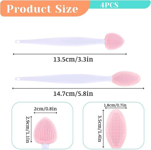 4Pcs Cat Acne Brush Set, Cat Acne Chin Treatment, Black Seed Exfoliating Brush, Dual Sided Silicone Cat Brush, for Cats Chin Acne and Blackhead Exfoliation in Saudi Arabia