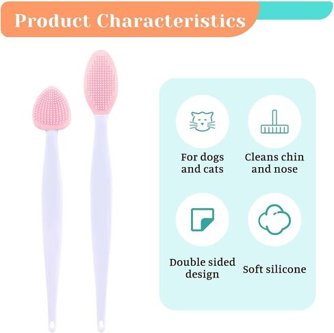 4Pcs Cat Acne Brush Set, Cat Acne Chin Treatment, Black Seed Exfoliating Brush, Dual Sided Silicone Cat Brush, for Cats Chin Acne and Blackhead Exfoliation in Saudi Arabia