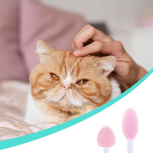4Pcs Cat Acne Brush Set, Cat Acne Chin Treatment, Black Seed Exfoliating Brush, Dual Sided Silicone Cat Brush, for Cats Chin Acne and Blackhead Exfoliation in Saudi Arabia