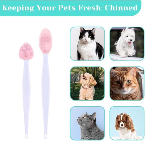 4Pcs Cat Acne Brush Set, Cat Acne Chin Treatment, Black Seed Exfoliating Brush, Dual Sided Silicone Cat Brush, for Cats Chin Acne and Blackhead Exfoliation in Saudi Arabia