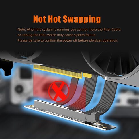 GLOTRENDS PCIe 5.0 X16 GPU Riser Cable (Male:00D - Female:90D, 200mm) in Saudi Arabia