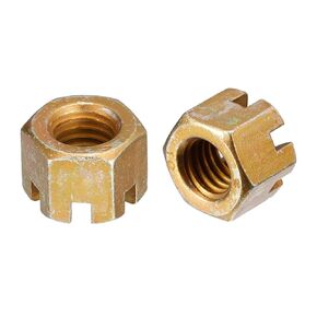 uxcell 10Pcs M10x1.5mm Hexagon Slotted Nut, Grade 10 Carbon Steel Hex Castle Nuts, Color Zinc