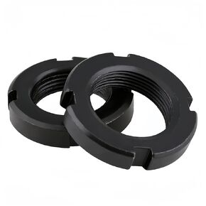 NACX M52 x 1.5mm Retaining Four-Slot Slotted Round Nuts, Carbon Steel, 2Pcs