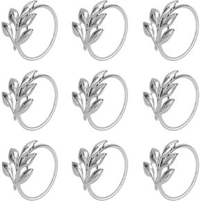 KPOSIYA Set of 20 Leaf Napkin Rings Metal Gold Napkin Holder Table Napkin Rings for Dinning Table Parties Everyday (Ye Zi-Gold 20)