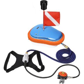 GOYOJO Scuba Diving Ventilator System, Tankless Portable Rechargeable Scuba Underwater Diving Tank with 7M Telescopic Pipe, for Recreational Diving Fishing Snorkeling