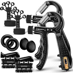 10 PCS Grip Strength Trainer Kit, Hand Gripper Strengthener, Forearm Strengthener, Finger Strengthener, Finger Exerciser, Stress Relief Ball,Forearm Workout Ring for Muscle Building and Injury Recover