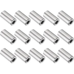uxcell 15Pcs Aluminum Spacer 1/2" OD x 1/4" ID x 1-1/4" Length Screw Standoff Bushing Plain Finish Unthreaded Round Metal Spacer for 1/4" ID Screws Bolts and Rods, Silver