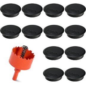 12 قطعة حلقة مكتب 2 بوصة (50 مم)، حلقة ثقب المكتب، حلقة كابل، غطاء فتحة المكتب، غطاء فتحة سلك المكتب، غطاء فتحة كابل المكتب مع منشار ثقب، إدخال فتحة سلك المكتب، غطاء فتحة الأثاث (أسود) in Kuwait