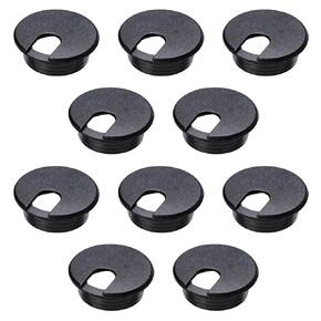 12 Pcs Desk Grommet 2 inch(50mm), Desk Hole Grommet, Cable Grommet, Desk Hole Cover, Desk Cord Hole Cover, Desk Cable Hole Cover with Hole Saw, Desk Wire Hole Insert, Furniture Hole Cover(Black)