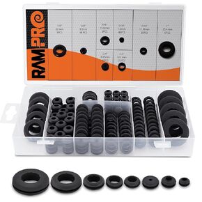 125pc 18 Sizes Rubber Grommet Kit - Includes Rubber Grommets for Wiring, Rubber Hole Plugs, and Automotive Firewall Grommet (1/4" 5/16" 1/2" 7/32" 3/8" 9/16" 5/16" 5/8" 3/4" 7/8" 15/16" 21/32" 1")