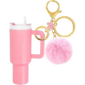 Mini Tumbler Keychain Accessories for Stanley Cup, Cute Lip Balm holder Charms for Women
