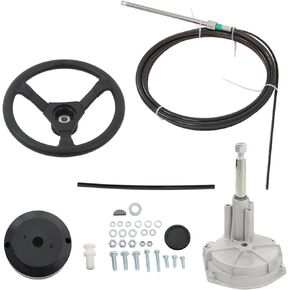 GXYWADY 17 Feet Boat Rotary Steering System Outboard Kit Replacement for Yachts Fishing Boats other Waterborne Vehicles