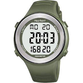 Waterproof Pedometer Watch No APP with Light, Digital Display Step Counter Watch for Calories Seconds Alarm Steps, Fitness Tracker Watch for Men Women