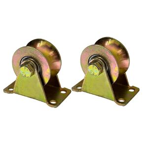 HENBOW Pulley Wheel 2.5" Rope Cable Pulley Block U-Type Groove Alloy Steel Heavy Duty Pulley Wall Mount Silent Detachable Duplex Bearings Small Pulley Wheel for Lifting Material Handing and Moving