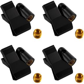 Mic Clips for Stands, Microphone Clip Holders with Screw Adapters, Set of 2