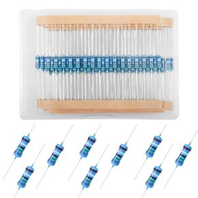 150pcs Metal Film Resistor 2.2K Ohm 1/2w (0.5 watt) ±1% Tolerance Fixed Resistors, Multiple Values Optional
