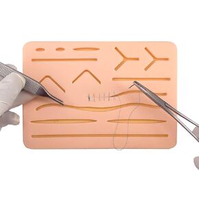 Medarchitect Upgraded Large 3-Layer Suture Pad with Wounds for Practicing Suturing - Not Easily Separate, Tear or Rip (with Anti-Slip Based)
