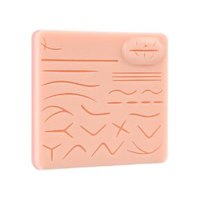 Suture Practice Pad Three-Layer Silicone Skin Kit, Upgraded 26 pre-Cut Wounds, Includes Large Silicone Lip Suture Pads for Medical Students Training