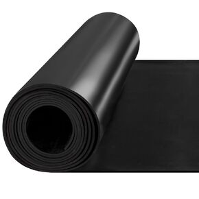 80" x 40" x 1/8" Heavy Duty Solid Rubber Sheet, High Temp Silicone Rubber Roll, Waterproof Styrene Butadiene Rubber Mat for DIY Pads, Cushioning, Flooring - Black