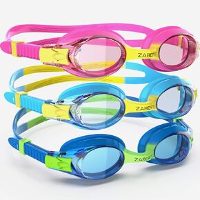3 Pack Kids Goggles for Swimming, Anti-fog 100% UV Protection, for Kids Age 3-10