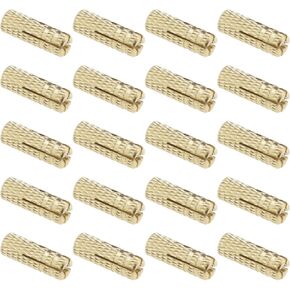 Create idea 20PCS M4 Drop in Anchors Brass Wall Anchor Expansion Bolt Sleeve Brass Plug Fastener Hardware for Anchoring into Concrete Solid Bricks