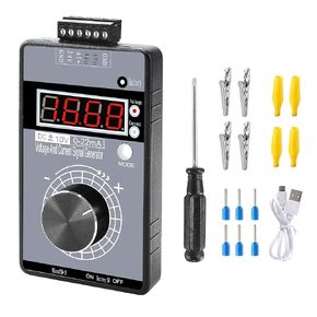 Riiai DC 0-10V 0/4-20mA Current Voltage Signal Generator, Built-in Battery Power Supply Interface Analog Simulator, Adjustable 4-Digit Display, for PLC, Panel Debugging, Device Testing