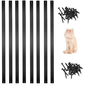 51 Pack Deck Balusters 32"x1" Strip Baluster, Black Metal Deck Spindle and Stair Railing with Screws, Rectangular Deck Balusters for Porch Railing
