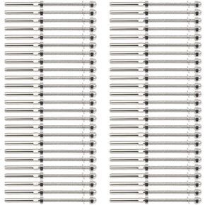 50 Pcs 3/16 Cable Railing Hardware System Kit, Swage Threaded Stud Tensioner Length 6" for 4x4 2x2 Wood Metal Post for Stair Deck Railing, End Fitting Terminal T316 Stainless Steel
