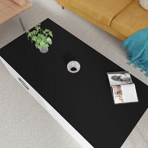 Leather Table Cover,1.8mm Thick,24x48 Inch Desk Cover,Large Desk Mat,Table Protector,Table Cover Protector,Table Protectors for Rectangle Tables(Black+Black,24x48)