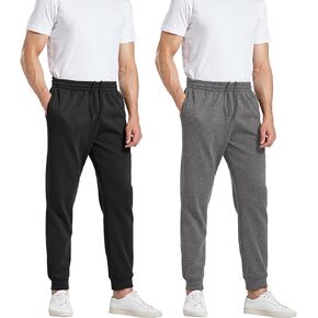 2/3 Pack Fleece Sweatpants for Men Active Athletic Comfy Mens Jogger Pants with Pockets