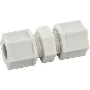 JACO MANUFACTURING 15-6-4-P-PG 3/8IN to 1/4IN Tube, Plastic NUT and Gripper, Polypropylene, 220PSI, REDUCING Union Connector